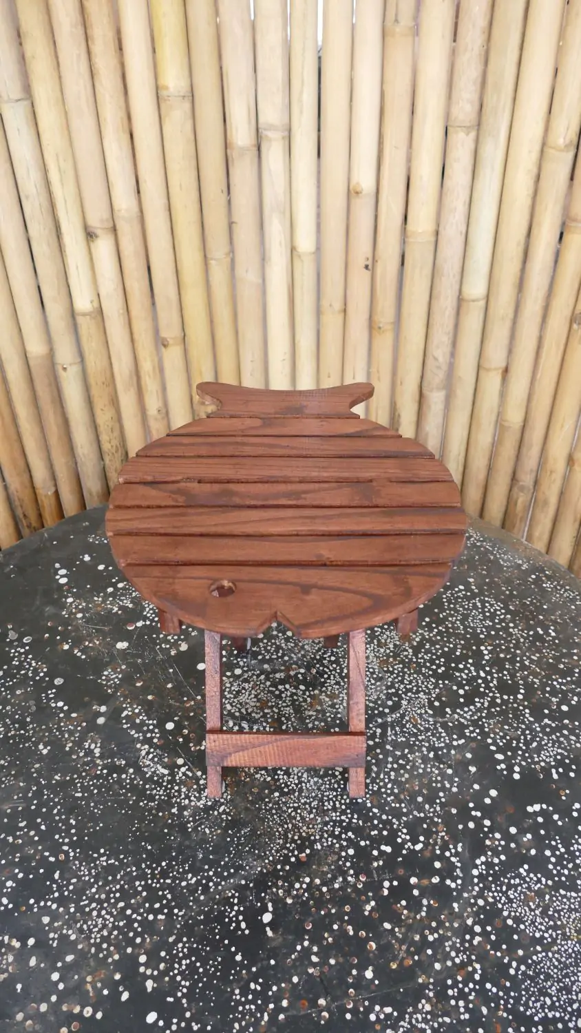  Product image 9 of the product “Folding table in shape of fish, made of wood. 33cm Height. Dark Brown lacquered. ”